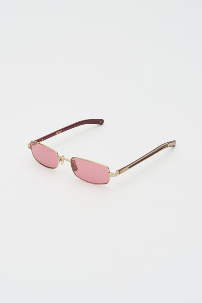 STING Brushed Light Gold / Solid Bordeaux / Dust Pink Lens