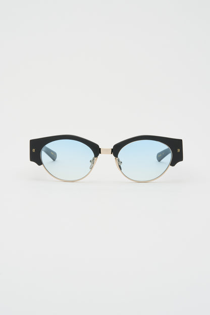 YOUNG Solid Black / Light Blue Gradient Lens